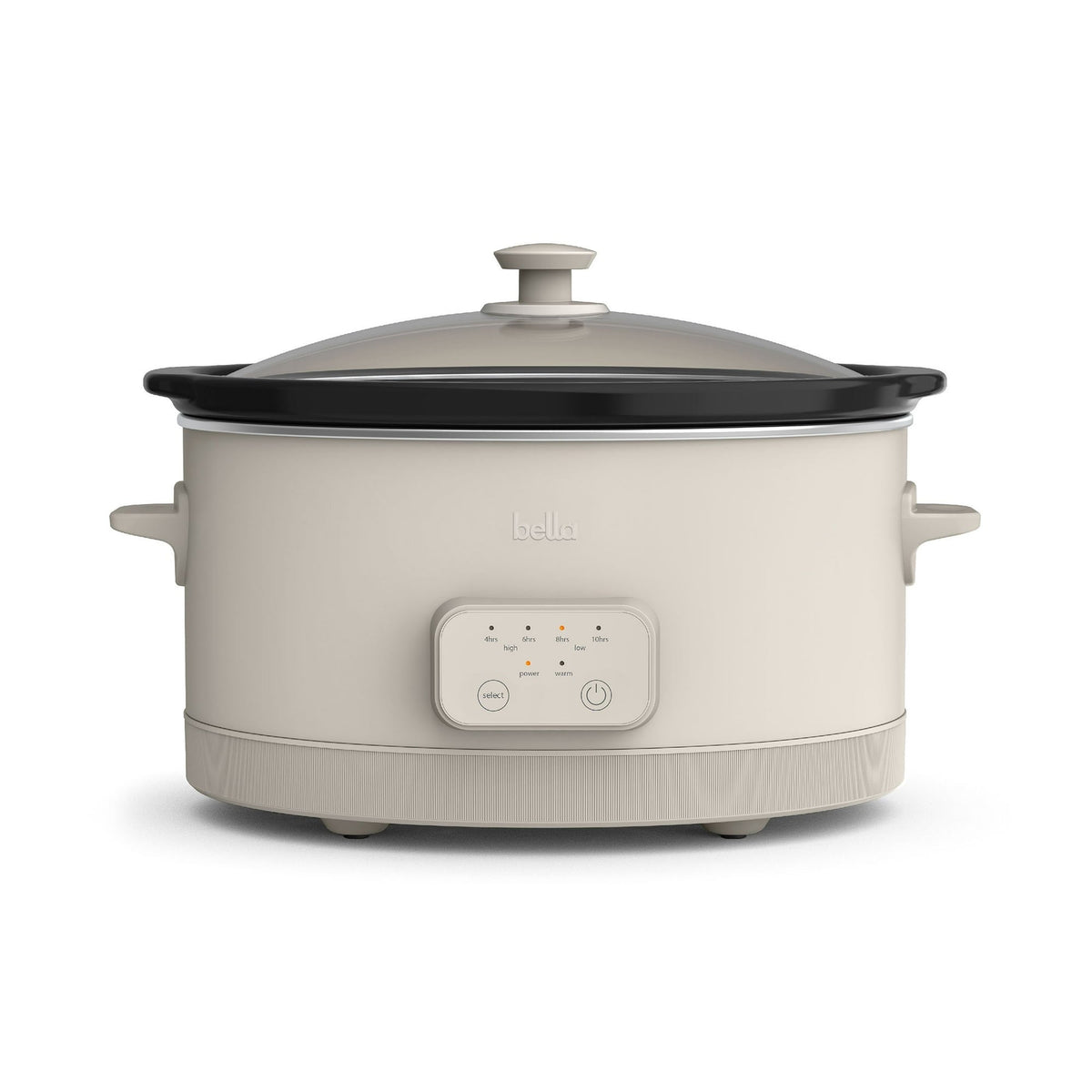 bella 6 Qt Digital Programmable Slow Cooker with Ceramic Nonstick Coating, Adjustable Temperature & Cooking Time, Dishwasher Safe Pot & Tempered Glass Lid, Oatmilk