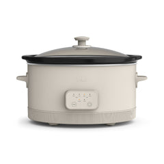 bella 6 Qt Digital Programmable Slow Cooker with Ceramic Nonstick Coating, Adjustable Temperature & Cooking Time, Dishwasher Safe Pot & Tempered Glass Lid, Oatmilk