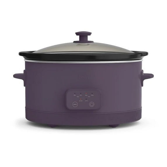bella 6 Qt Digital Programmable Slow Cooker with Ceramic Nonstick Coating, Adjustable Temperature & Cooking Time, Dishwasher Safe Pot & Tempered Glass Lid, Oatmilk
