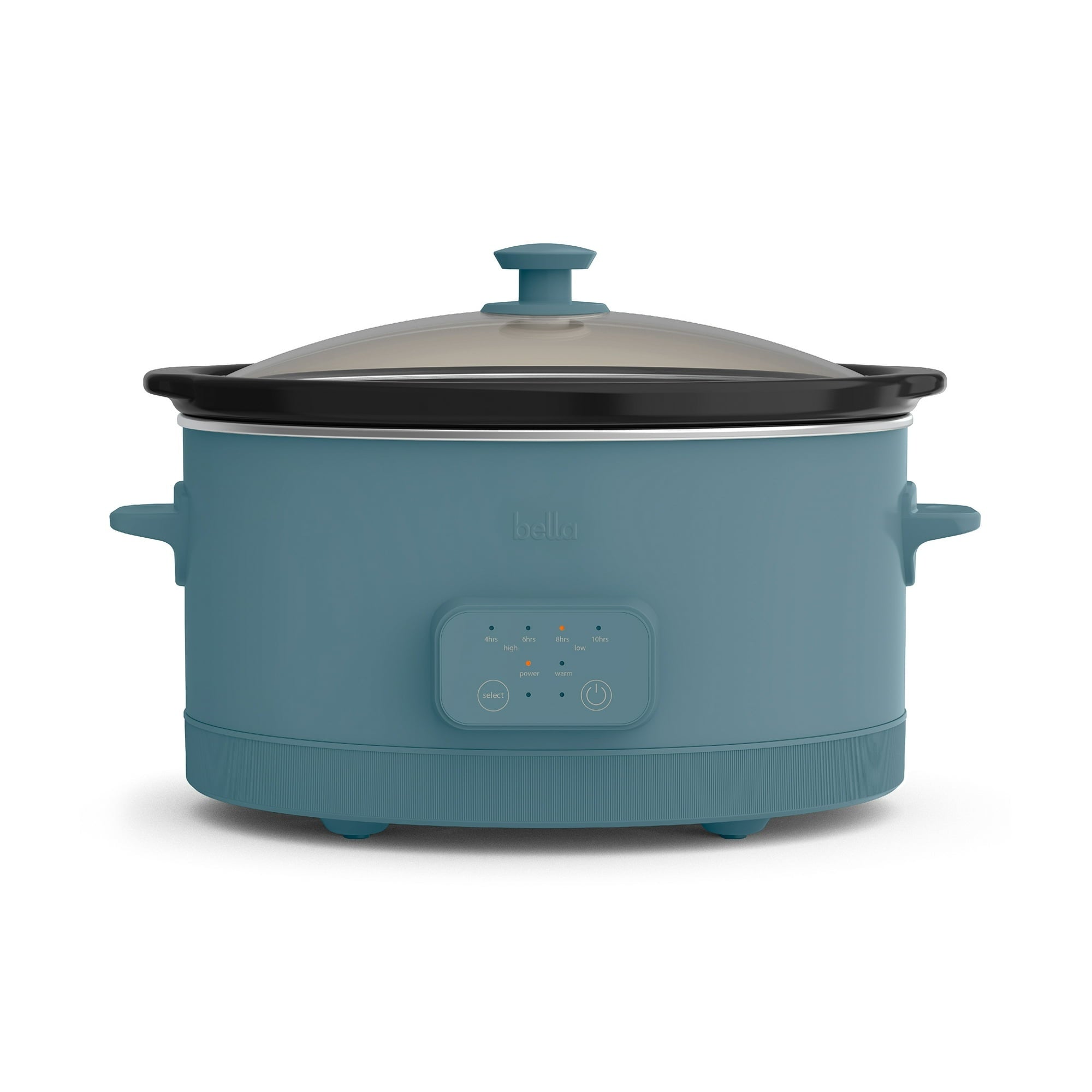 bella 6 Qt Digital Programmable Slow Cooker with Ceramic Nonstick Coating, Adjustable Temperature & Cooking Time, Dishwasher Safe Pot & Tempered Glass Lid, Oatmilk