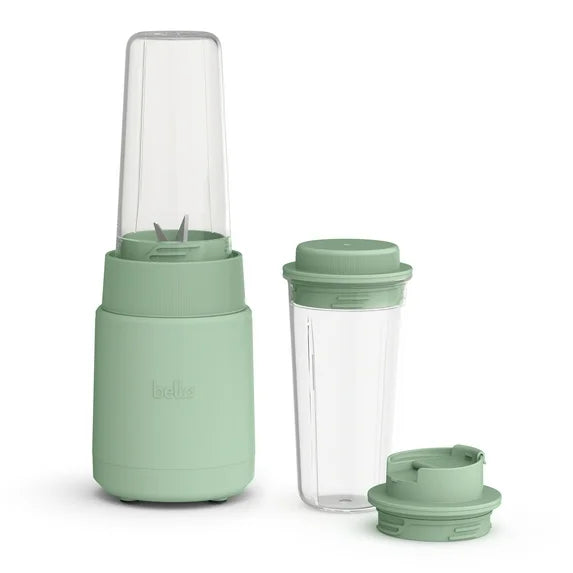 bella 6-Piece Portable Rocket Blender, Personal Smoothie Maker with Durable Stainless Steel Blades, Surf