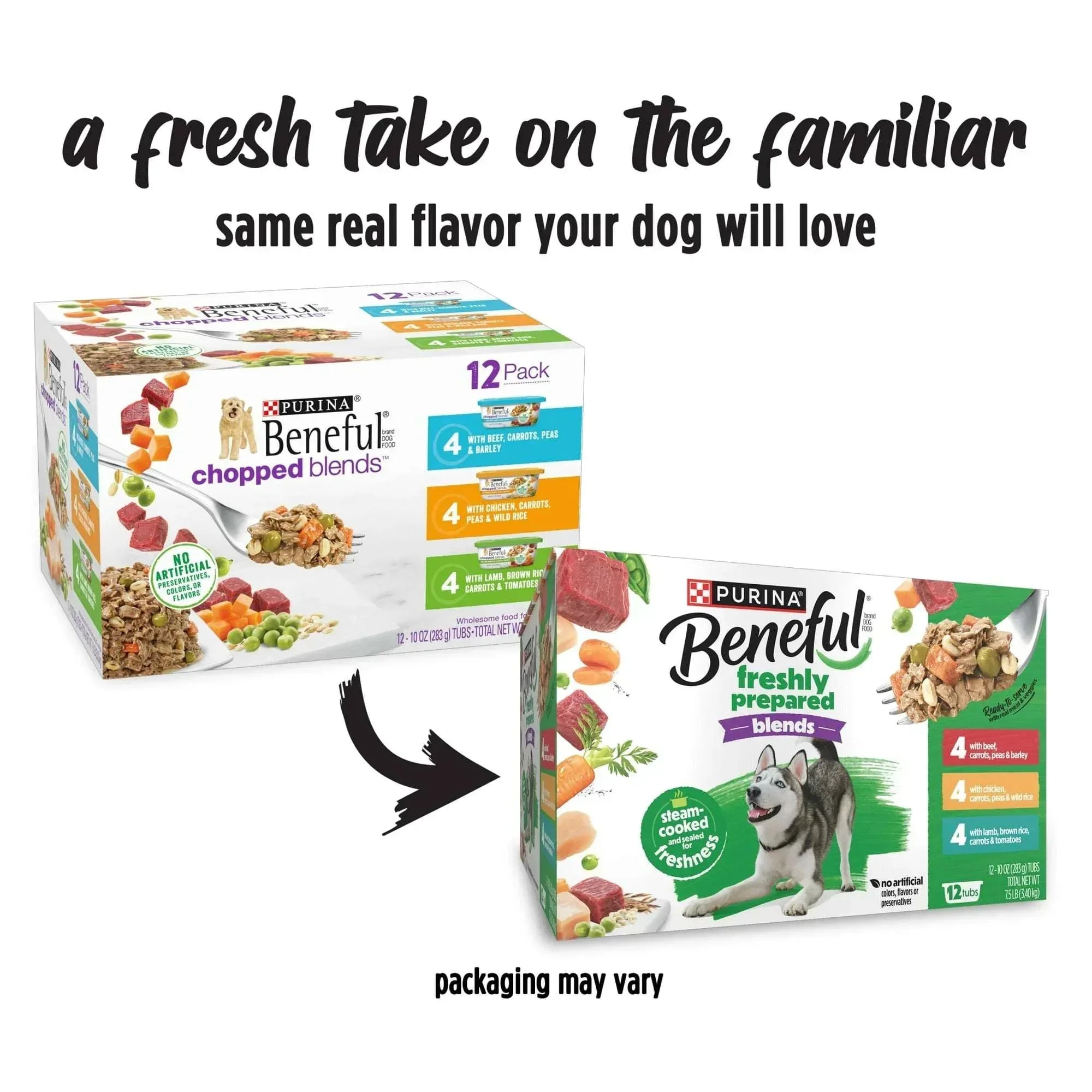 Purina Beneful Freshly Prepared Blends Wet Dog Food Variety Pack With Beef, Chicken, or Lamb Dog Food