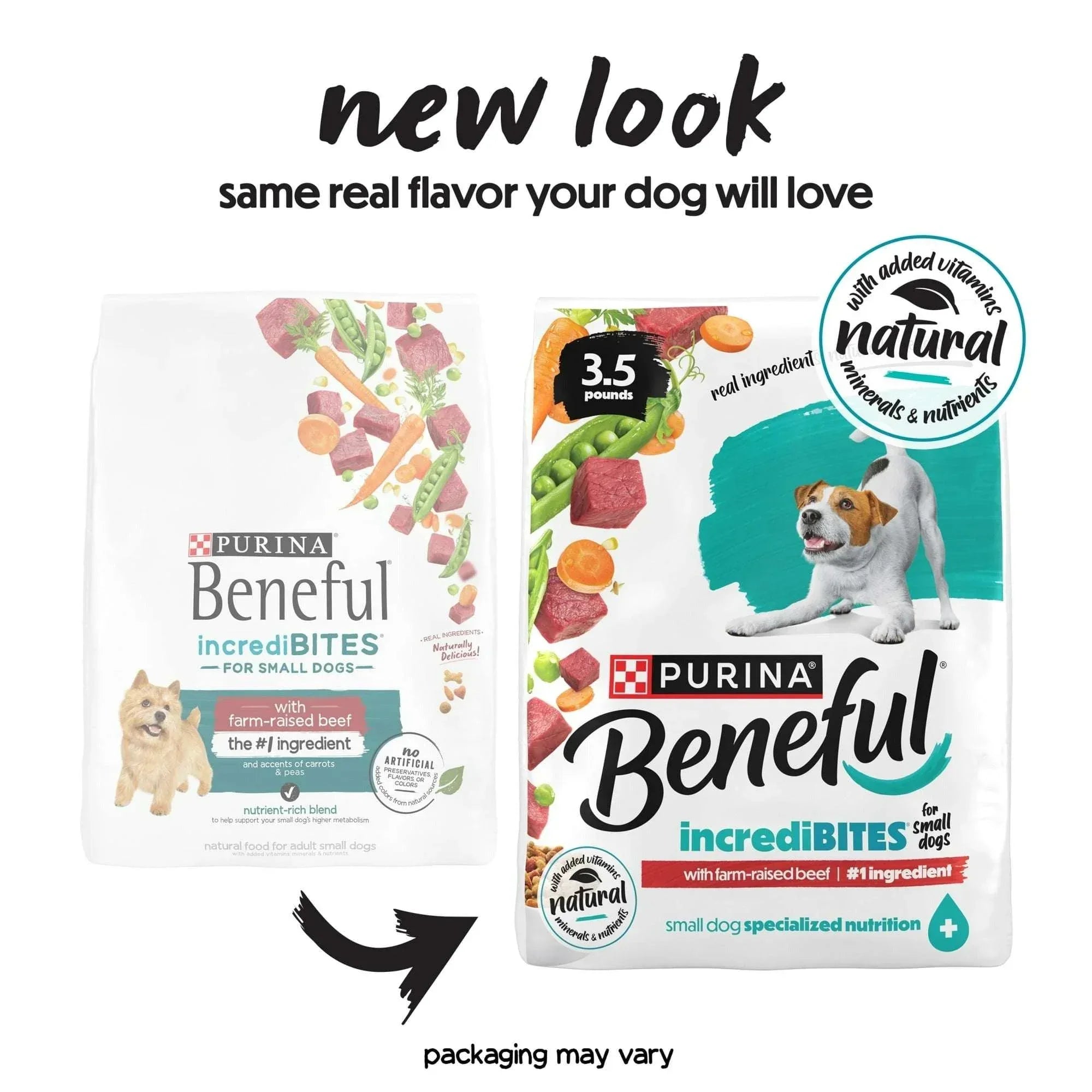 Purina Beneful Incredibites with Farm-Raised Beef Natural Small Breed Dry Dog Food with Added Vitamins, Minerals and Nutrients, 14 Bag