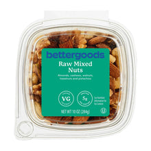Raw mixed nuts clamshell with green label, 10 oz