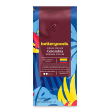 Ground coffee bag, Colombia single origin medium dark roast, Bettergoods