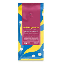 bettergoods Smoky Vanilla ground coffee bag, medium roast, 12 oz, front label view