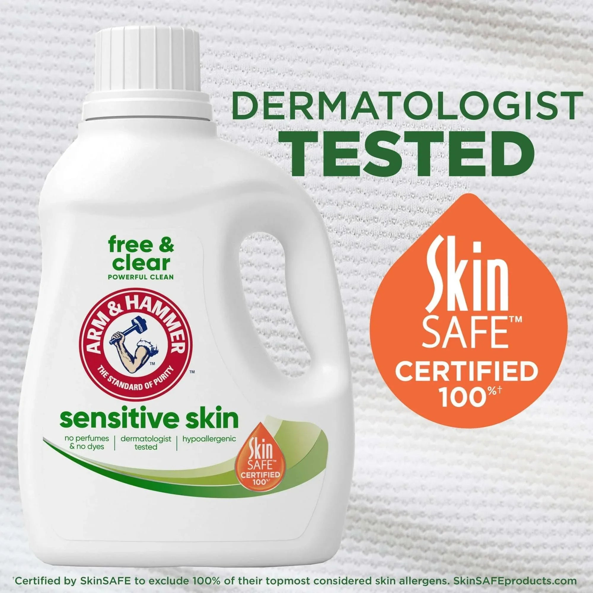 ARM & HAMMER Sensitive Skin Free & Clear Liquid Laundry Detergent Soap, 170 fl oz, 170 Loads - USA MEGA SHOP