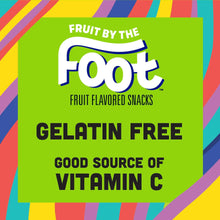 Fruit snack label card: gelatin free and good source of vitamin C