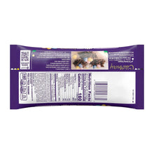 Cadbury mini eggs candy bag, back label with nutrition panel and product text