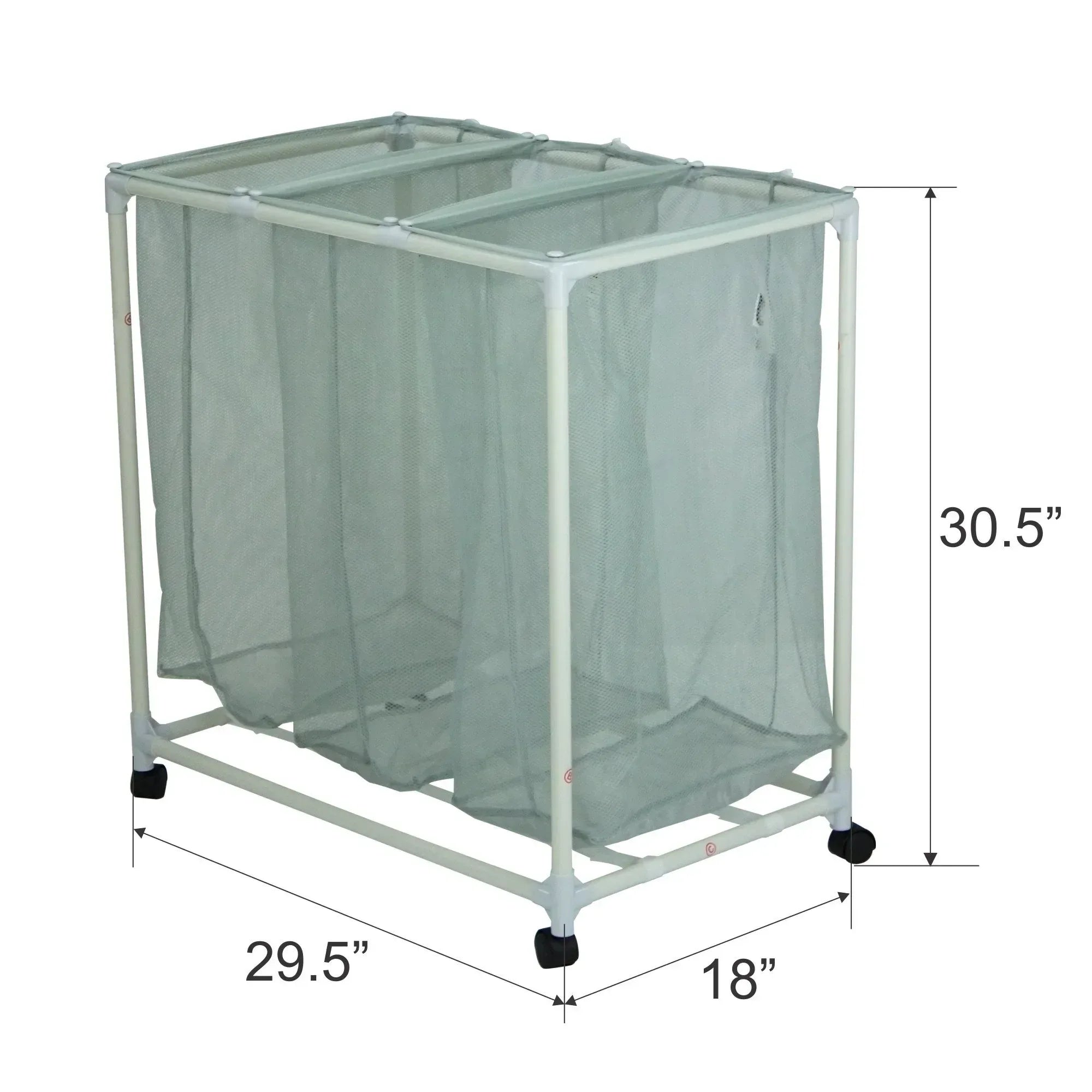 Mainstays Rolling Laundry Sorter Cart with Mesh Bags and Casters