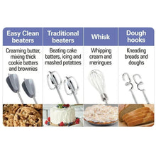 Hand mixer attachments: beaters, whisk, and dough hooks