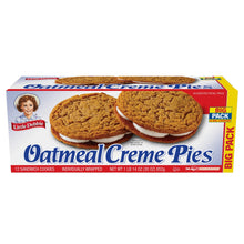 Little Debbie Oatmeal Creme Pies Big Pack box (front view), 12 individually wrapped cookies