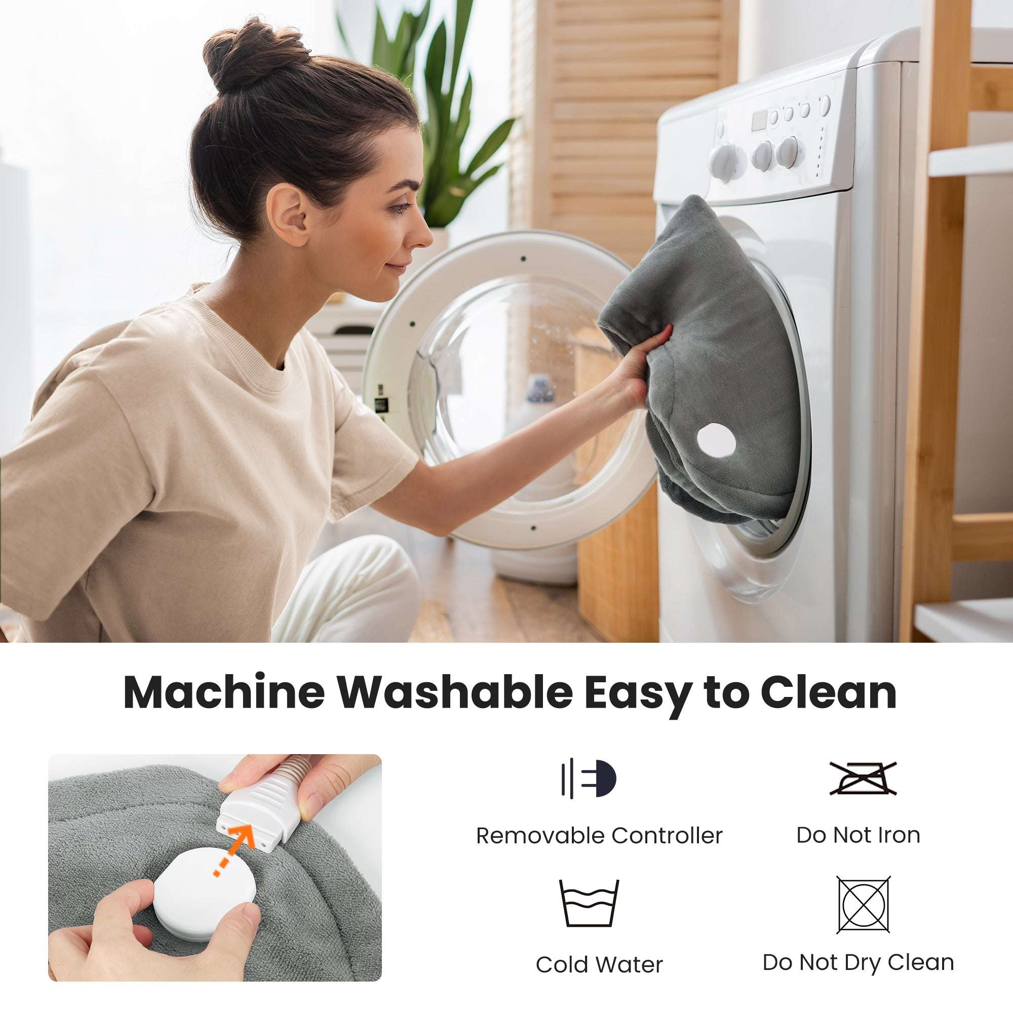 MaxKare Large Heating Pad with 4 Heat Settings & Auto Shut-off for Full Body Stress Relief, 24"x33"- Gray