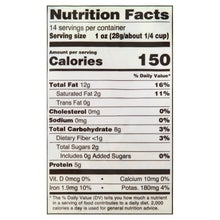 Nutrition Facts label for raw whole cashews