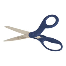 Westcott titanium scissors with straight silver blades and blue comfort handles