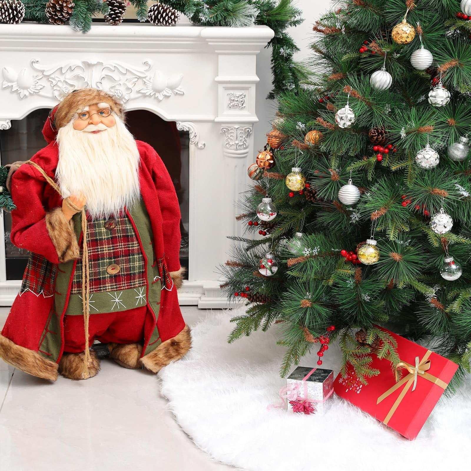 DAKIMOE Christmas Tree Skirt White Plush Skirts Xmas Decorations for Merry Christmas Party Faux Fur, 30 inches - USA MEGA SHOP