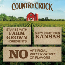 Country Crock packaging callouts: farm-grown ingredients, no artificial preservatives or flavors.