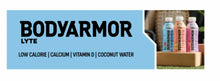 BODYARMOR Lyte drink cartons with 'LOW CALORIE' label panel and bottle lineup