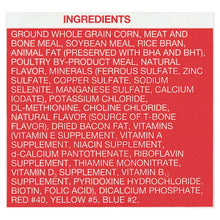 Dry dog food ingredients panel with listed components