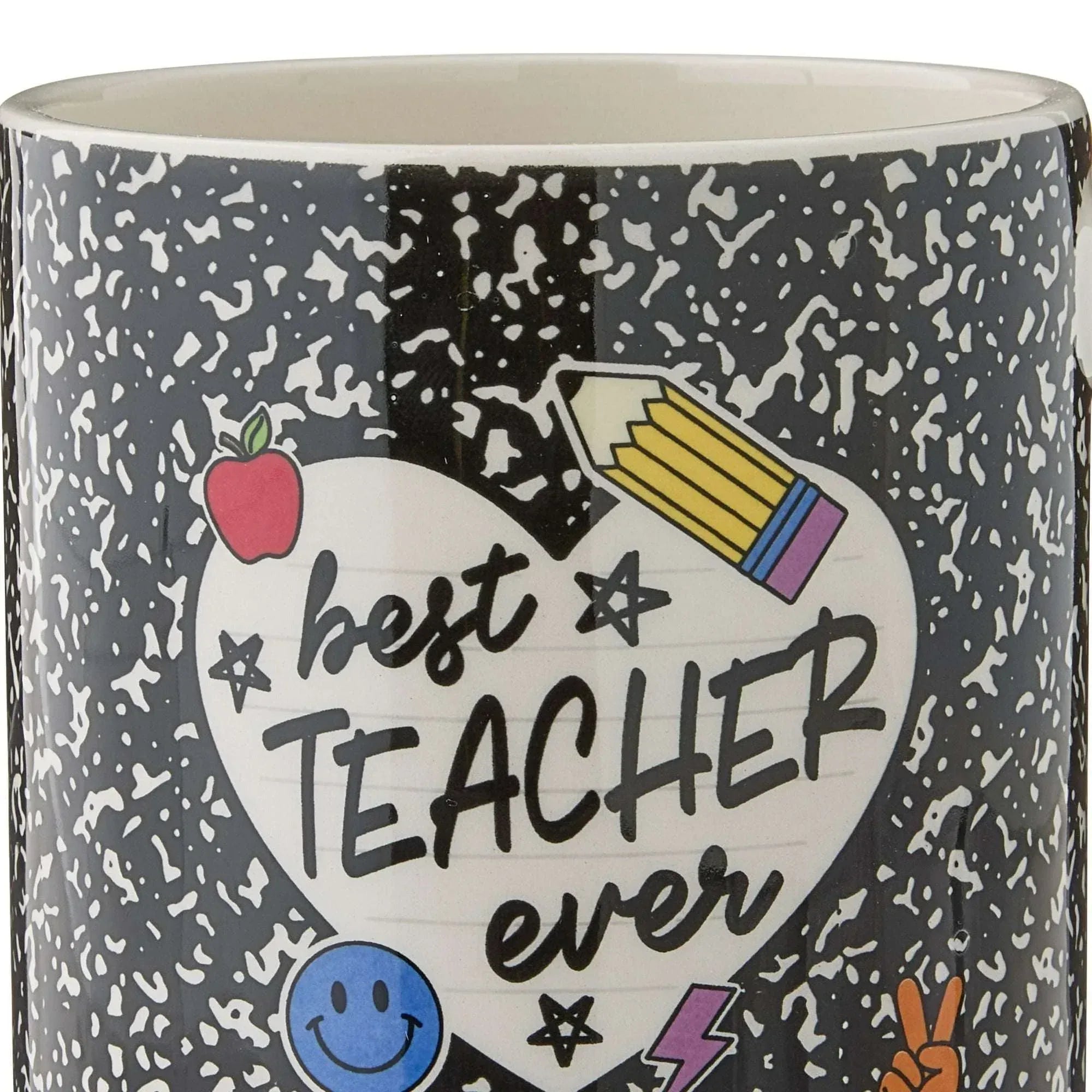 Best Teacher Ever Ceramic Pail, Multicolor, 5", Valentine's Day by Way To Celebrate