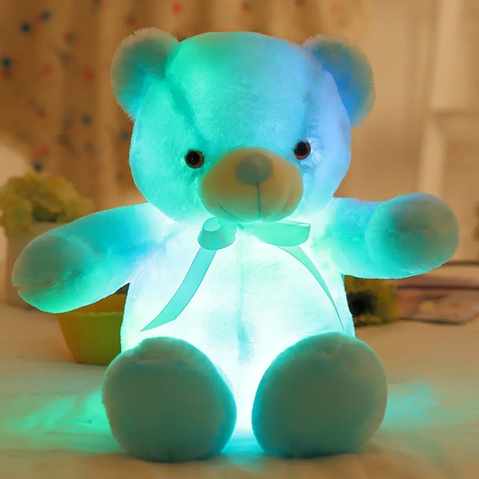 Creative Light Up LED Inductive Teddy Bear Stuffed Animals Plush Toy Colorful Glowing Teddy Bear
