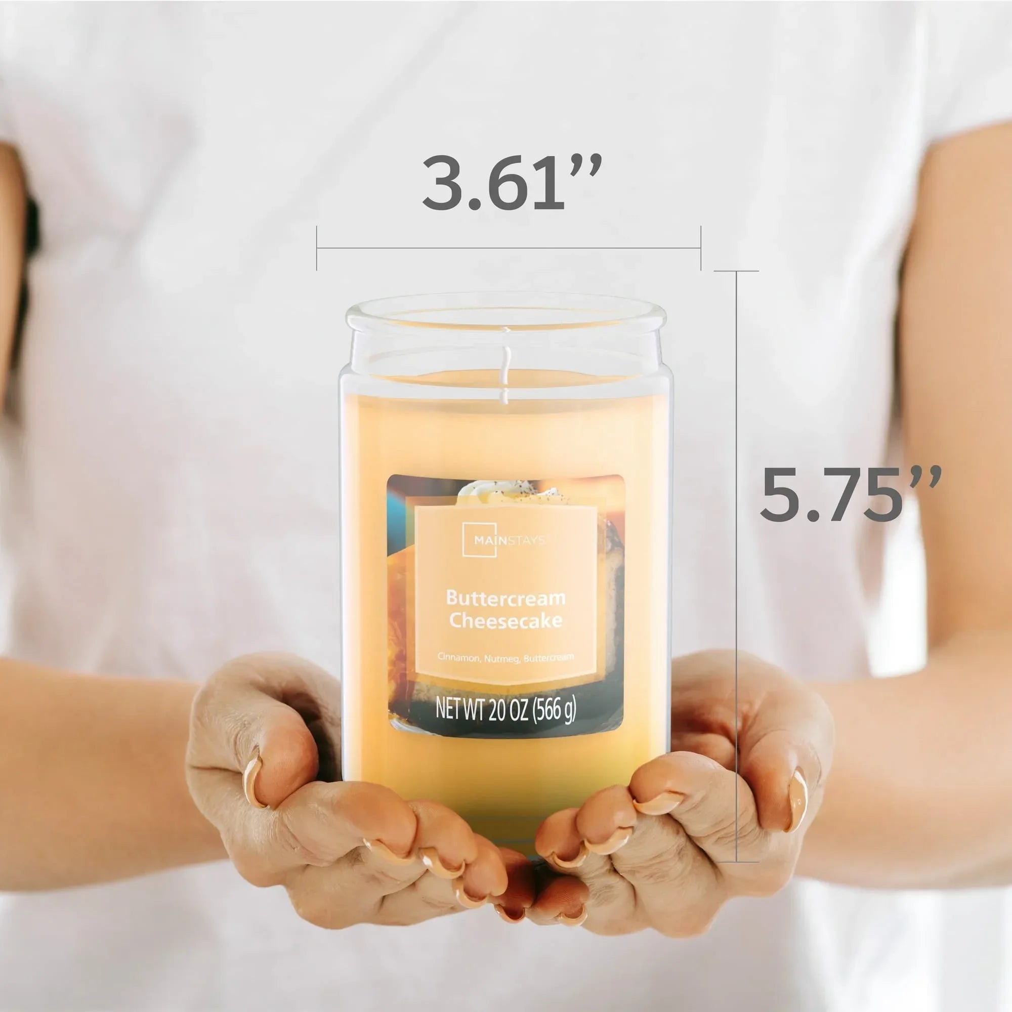 Mainstays Single-Wick Scented Jar Candle, Buttercream Cheesecake Jar, 20oz.