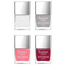 butter LONDON Mini Patent Shine 10x nail lacquer set of four bottles, pink and red shades