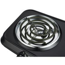 Portable double burner hot plate, single coil burner detail with chrome ring