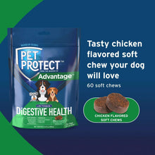 Chicken-flavored digestive health soft chew supplement bag, 60 count