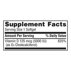 Member'S Mark Vitamin D3, 125 Mcg (5000 IU) Softgels, 400 Ct.