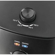 Air fryer top control dial with temperature markings and power-heating icons