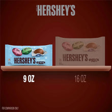 Milk chocolate Easter candy egg bags, one 9 oz pack shown beside 16 oz pack
