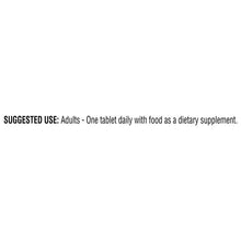 Supplement label text: adults take one tablet daily with food as directed