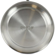 Stainless steel kettle lid with engraved 'EVERYDAY' mark