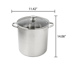Mainstays Stainless Steel 16-Quart Stock Pot with Glass Lid, Induction Compatible, Stainless Steel, Dishwasher Safe