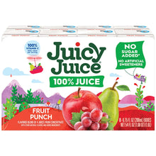 Juicy Juice 100% juice no sugar added fruit punch 8-pack cartons, 6.75 fl oz each