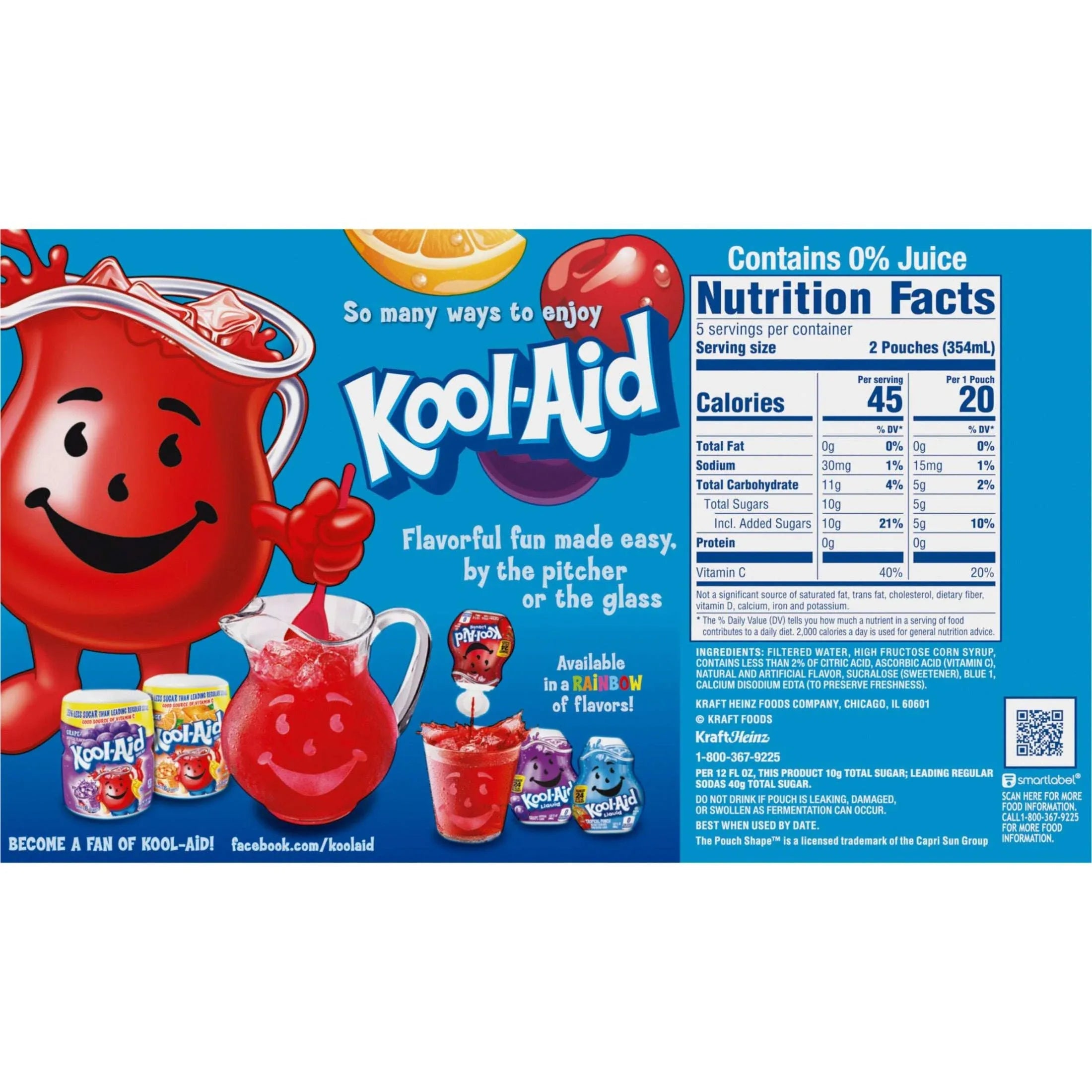 Kool-Aid Jammers Tropical Punch Flavored Drink, 10 ct Box, 6 fl oz Pouches
