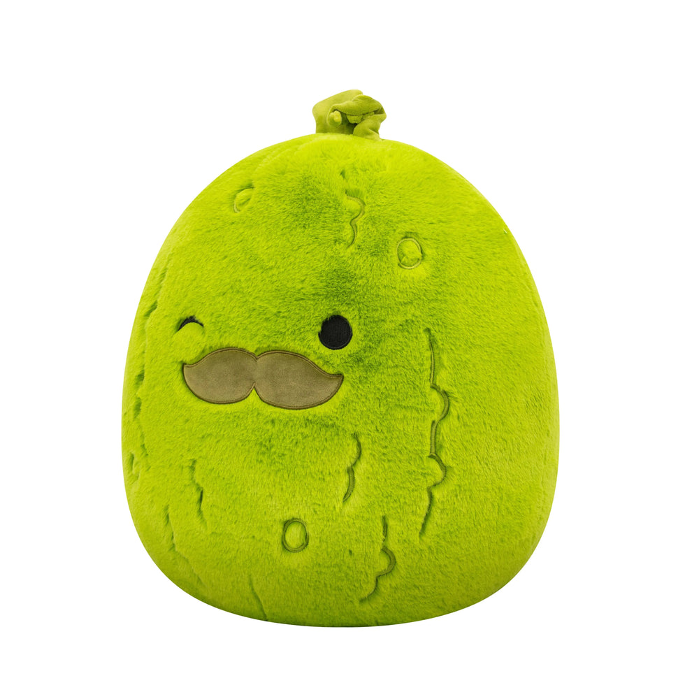 Squishmallows FuzzAMallow Official 16 inch Charles the Green Pickle with Mustache - Child's Ultra Soft Stuffed Plush Toy - USA MEGA SHOP