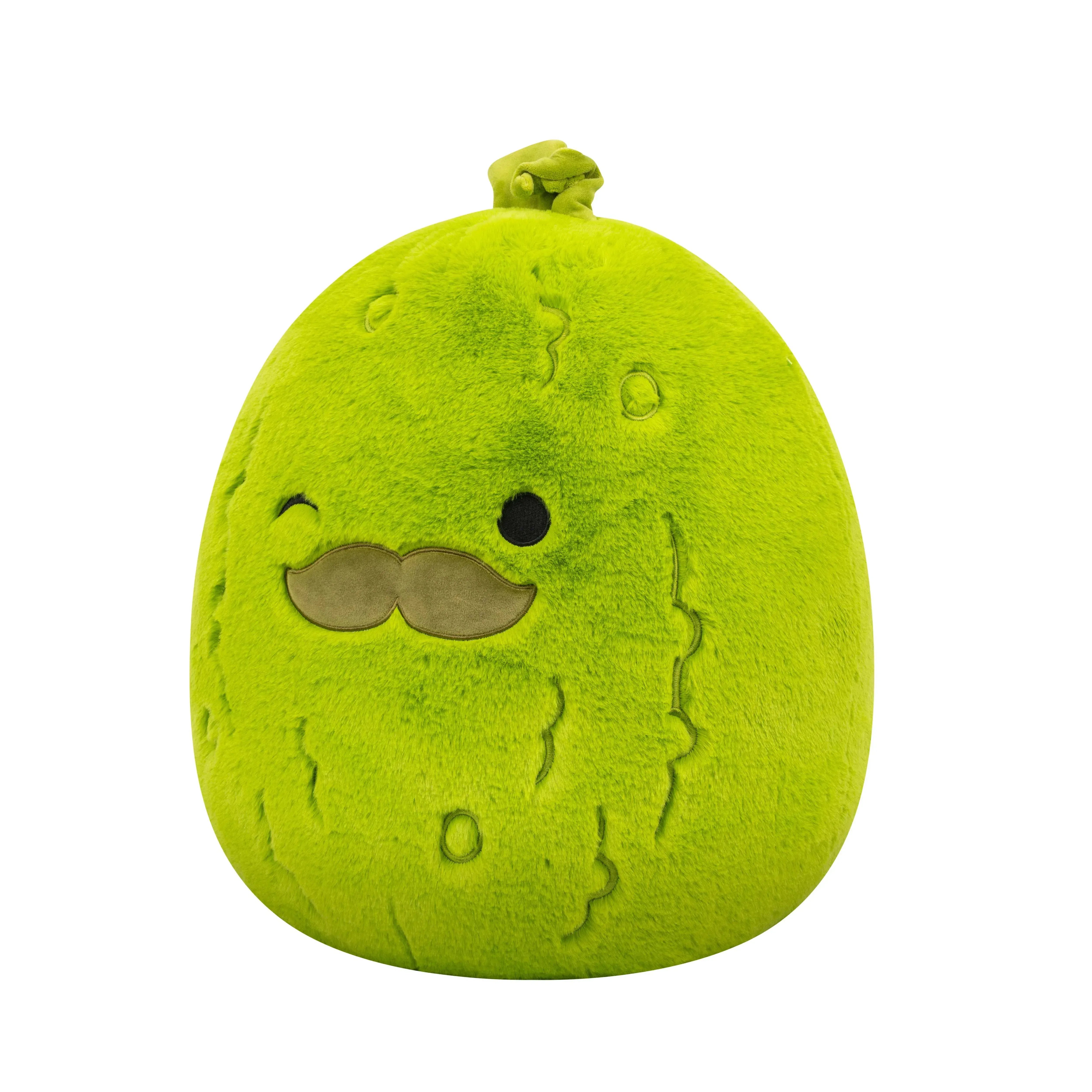 Squishmallows FuzzAMallow Official 16 inch Charles the Green Pickle with Mustache - Child's Ultra Soft Stuffed Plush Toy