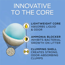 LightWeight clumping cat litter core with odor-control granules detail