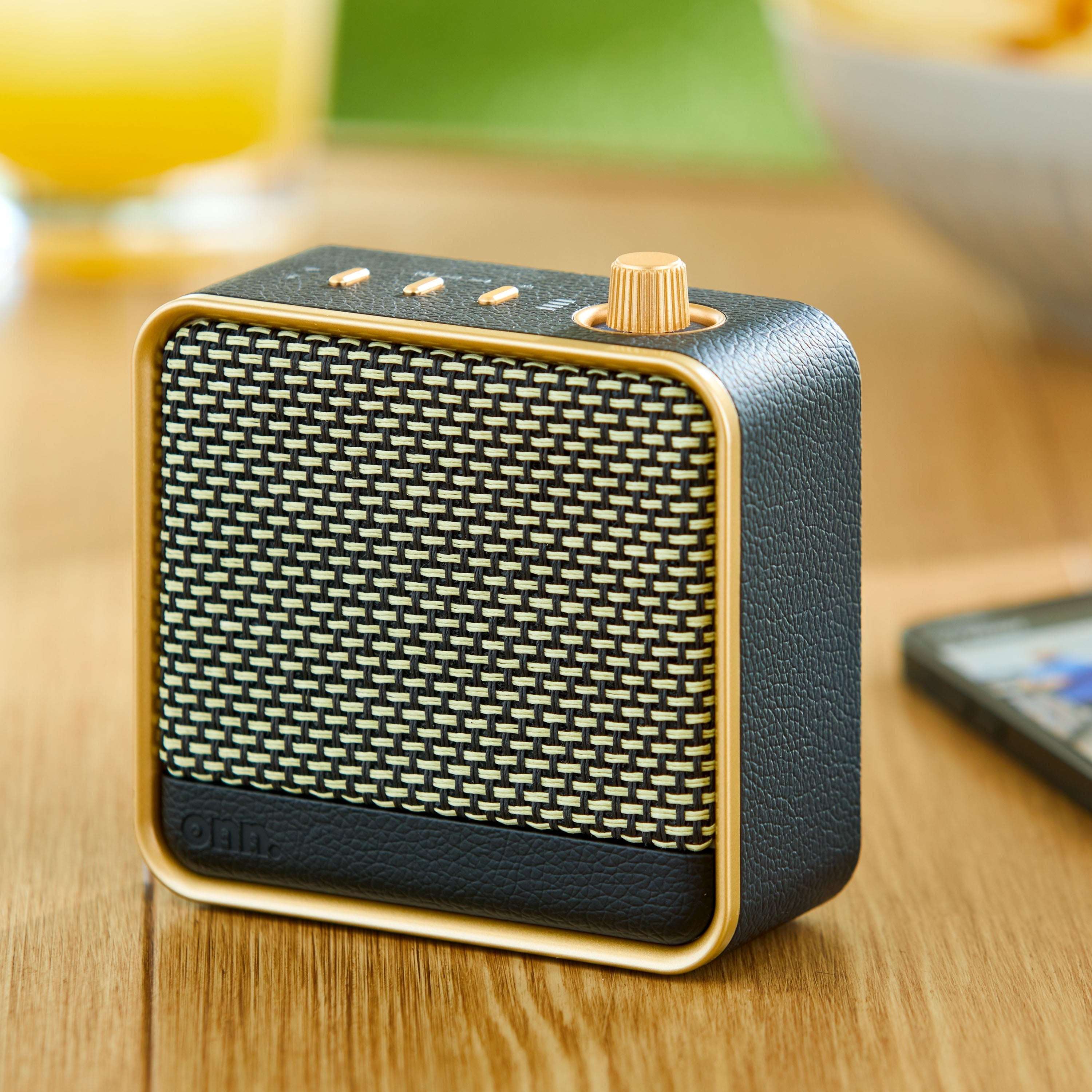 onn Small Wi-Fi Speaker with Bluetooth Technology, Black