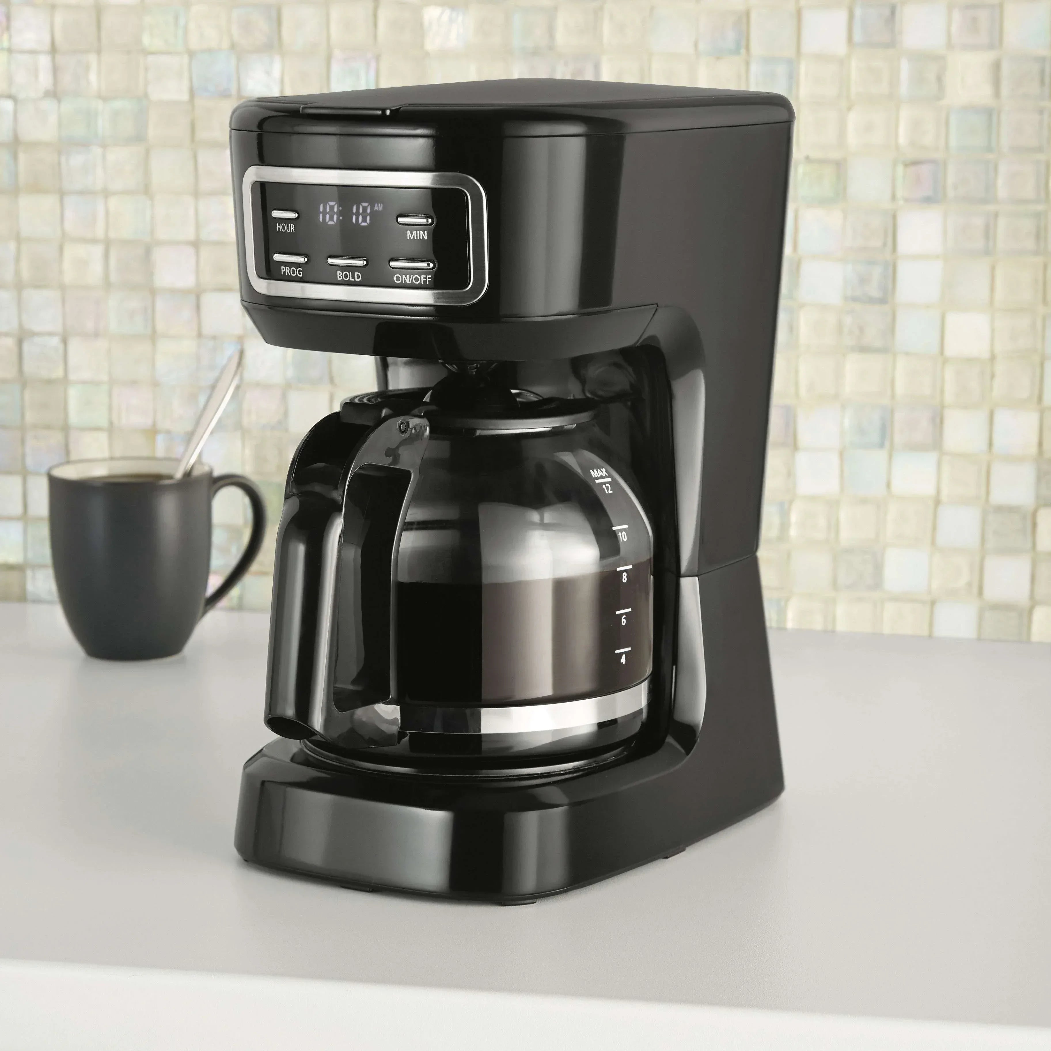 Mainstays CM1449-UL Black 12-Cup Programmable Drip Coffee Maker - USA MEGA SHOP