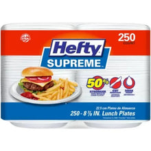 White foam disposable lunch plates pack, 250 count, 8 7/8 inch