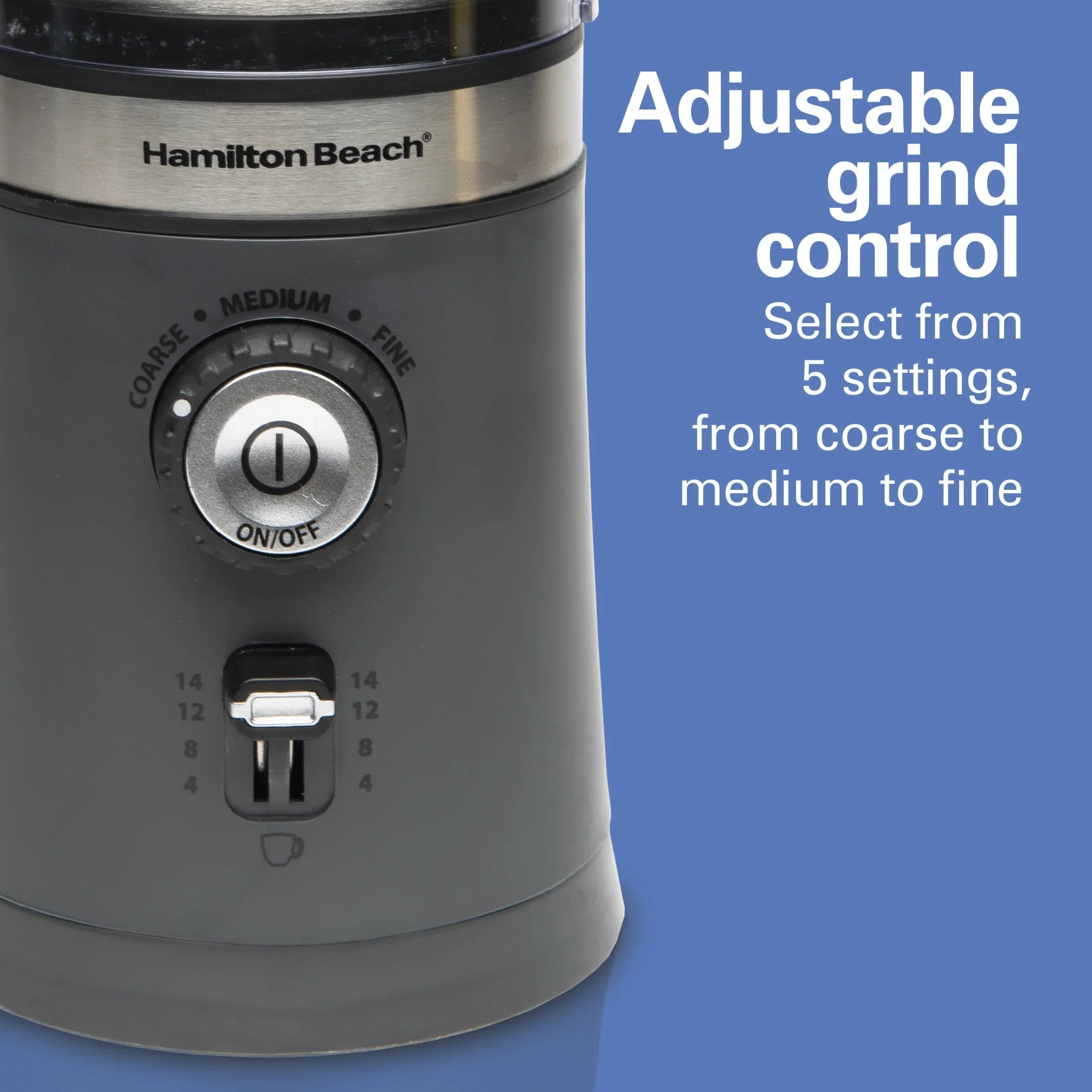 Hamilton Beach Custom Grind Electric Coffee Grinder, 14 Cups