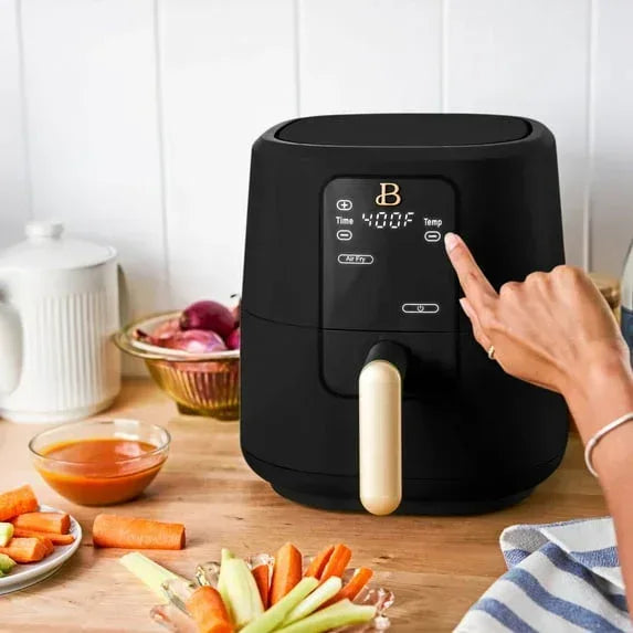 Beautiful 3 Qt Air Fryer with TurboCrisp Technology, EverGood Ceramic Nonstick Coating, Thyme Green by Drew Barrymore