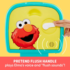 Sesame Street Elmo Hooray 3-in-1 Potty Chair, Toilet Trainer, Step Stool, Flush Handle, Unisex - USA MEGA SHOP