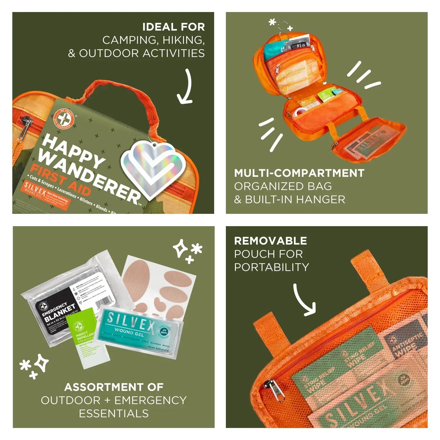 Be Smart Get Prepared Outdoor First Aid - Happy Wanderer, 134 Piece