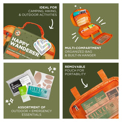 Be Smart Get Prepared Outdoor First Aid - Happy Wanderer, 134 Piece - USA MEGA SHOP
