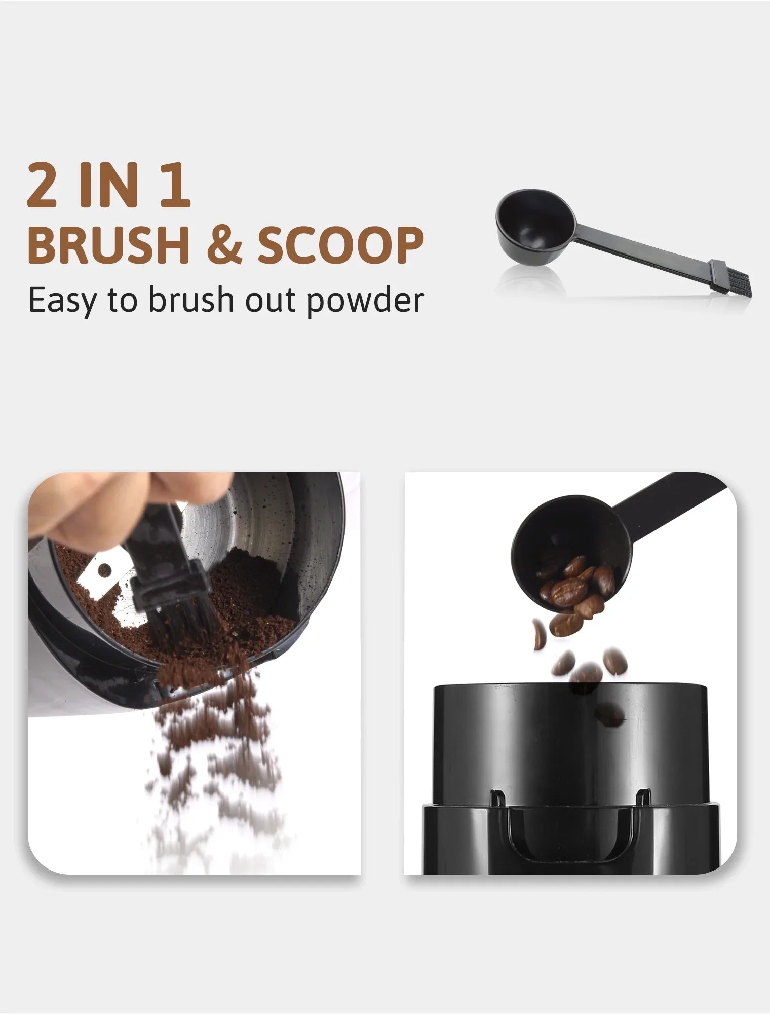 Gevi 12-Cup Electric Coffee Grinder with Stainless Steel Blades