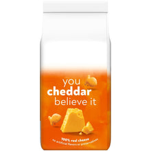 Cheddar snack crackers bag panel with you cheddar believe it text